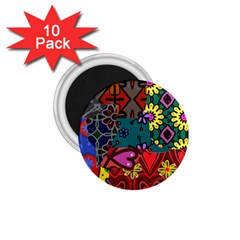 Digitally Created Abstract Patchwork Collage Pattern 1 75  Magnets (10 Pack)  by Amaryn4rt