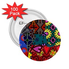 Digitally Created Abstract Patchwork Collage Pattern 2 25  Buttons (100 Pack)  by Amaryn4rt