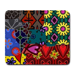 Digitally Created Abstract Patchwork Collage Pattern Large Mousepads by Amaryn4rt