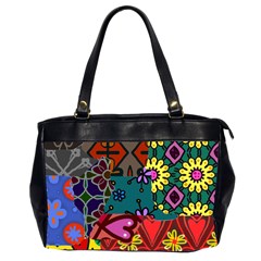 Digitally Created Abstract Patchwork Collage Pattern Office Handbags (2 Sides) 