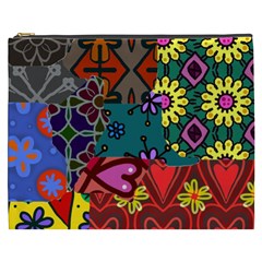 Digitally Created Abstract Patchwork Collage Pattern Cosmetic Bag (xxxl)  by Amaryn4rt