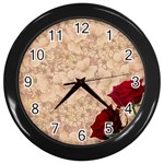 Retro Background Scrapbooking Paper Wall Clocks (Black) Front