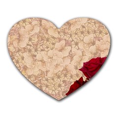 Retro Background Scrapbooking Paper Heart Mousepads by Amaryn4rt