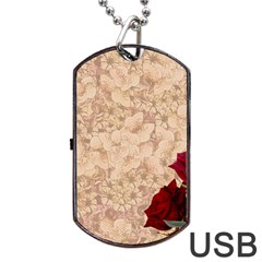 Retro Background Scrapbooking Paper Dog Tag Usb Flash (one Side) by Amaryn4rt