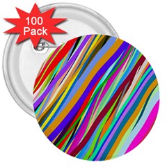 Multi Color Tangled Ribbons Background Wallpaper 3  Buttons (100 Pack)  by Amaryn4rt