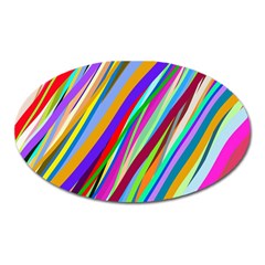 Multi Color Tangled Ribbons Background Wallpaper Oval Magnet by Amaryn4rt