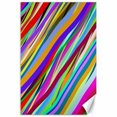 Multi Color Tangled Ribbons Background Wallpaper Canvas 24  X 36  by Amaryn4rt