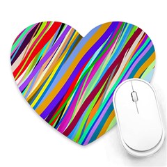 Multi Color Tangled Ribbons Background Wallpaper Heart Mousepads by Amaryn4rt