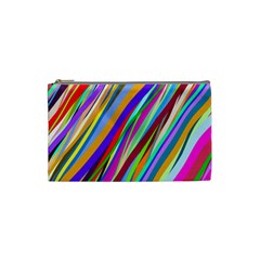 Multi Color Tangled Ribbons Background Wallpaper Cosmetic Bag (small)  by Amaryn4rt