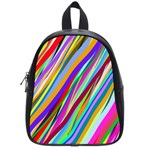 Multi Color Tangled Ribbons Background Wallpaper School Bags (Small)  Front