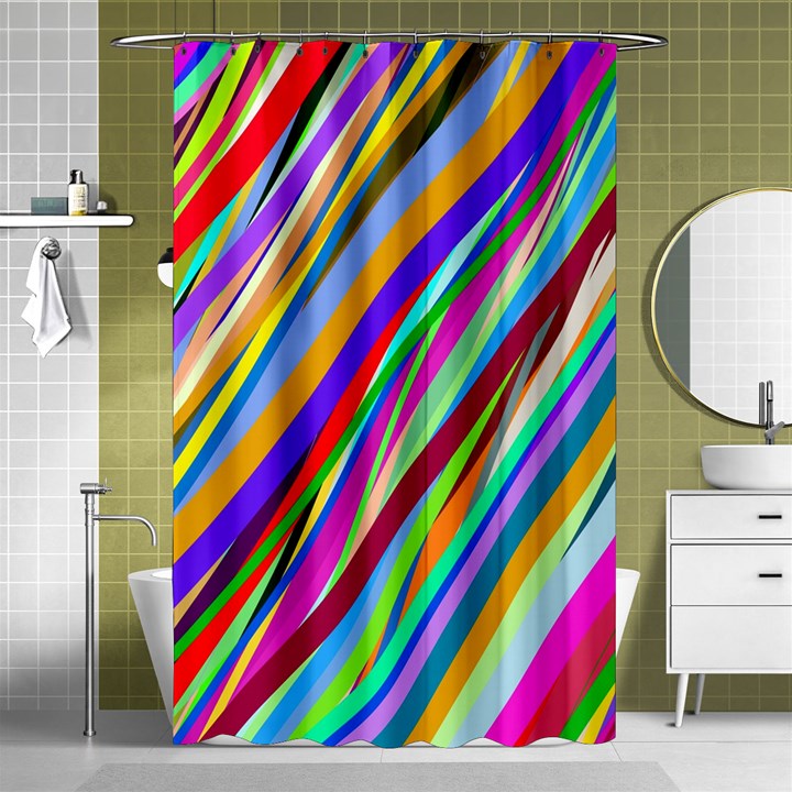 Multi Color Tangled Ribbons Background Wallpaper Shower Curtain 48  x 72  (Small) 