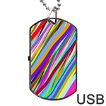 Multi Color Tangled Ribbons Background Wallpaper Dog Tag USB Flash (One Side) Front