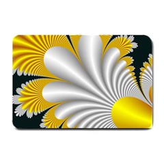 Fractal Gold Palm Tree On Black Background Small Doormat  by Amaryn4rt