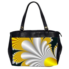 Fractal Gold Palm Tree On Black Background Office Handbags (2 Sides)  by Amaryn4rt