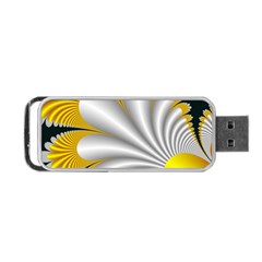 Fractal Gold Palm Tree On Black Background Portable Usb Flash (two Sides) by Amaryn4rt