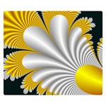 Fractal Gold Palm Tree On Black Background Double Sided Flano Blanket (Small)  50 x40  Blanket Back