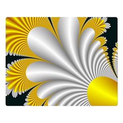 Fractal Gold Palm Tree On Black Background Double Sided Flano Blanket (large)  by Amaryn4rt