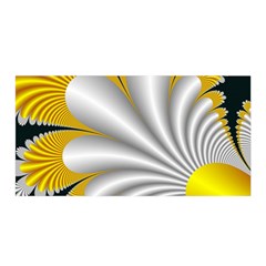 Fractal Gold Palm Tree On Black Background Satin Wrap by Amaryn4rt