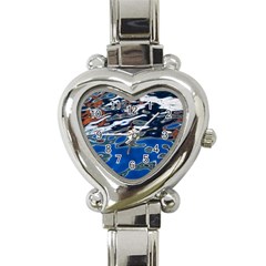 Colorful Reflections In Water Heart Italian Charm Watch by Amaryn4rt