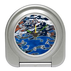 Colorful Reflections In Water Travel Alarm Clocks by Amaryn4rt