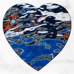 Colorful Reflections In Water Jigsaw Puzzle (heart) by Amaryn4rt