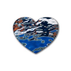 Colorful Reflections In Water Rubber Coaster (heart)  by Amaryn4rt