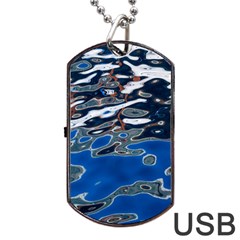 Colorful Reflections In Water Dog Tag Usb Flash (one Side) by Amaryn4rt