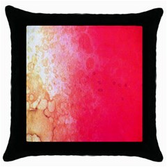 Abstract Red And Gold Ink Blot Gradient Throw Pillow Case (black) by Amaryn4rt