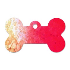 Abstract Red And Gold Ink Blot Gradient Dog Tag Bone (one Side) by Amaryn4rt