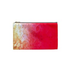 Abstract Red And Gold Ink Blot Gradient Cosmetic Bag (small)  by Amaryn4rt