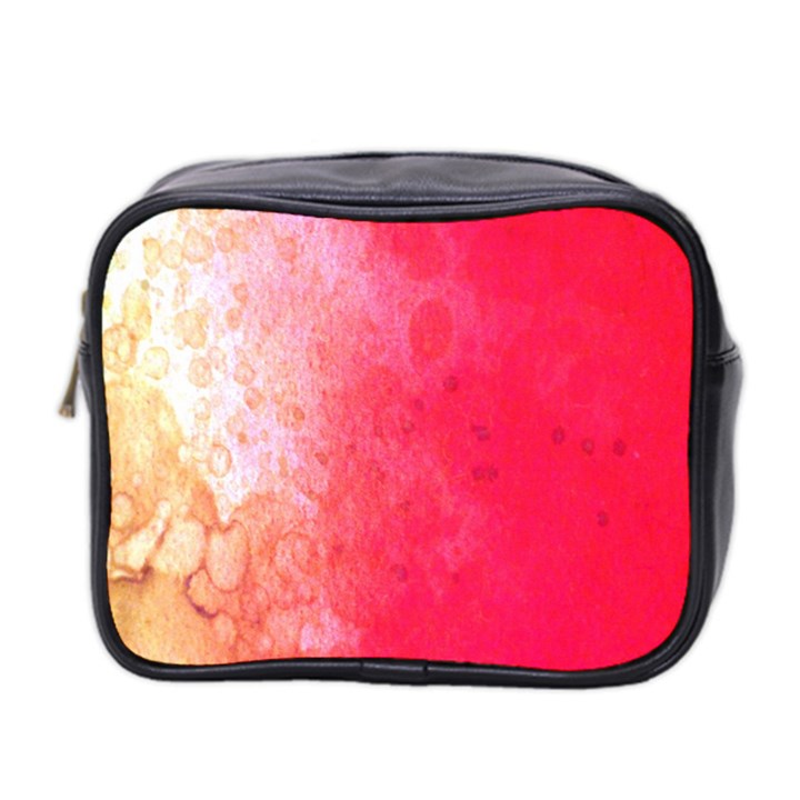 Abstract Red And Gold Ink Blot Gradient Mini Toiletries Bag 2-Side