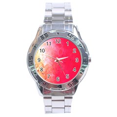 Abstract Red And Gold Ink Blot Gradient Stainless Steel Analogue Watch by Amaryn4rt