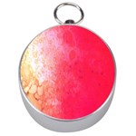 Abstract Red And Gold Ink Blot Gradient Silver Compasses Front