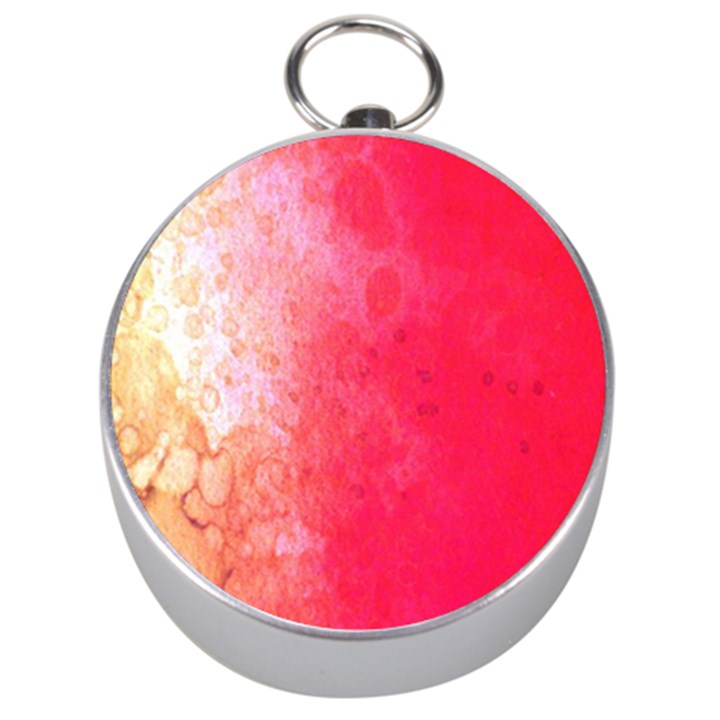 Abstract Red And Gold Ink Blot Gradient Silver Compasses