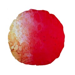 Abstract Red And Gold Ink Blot Gradient Standard 15  Premium Flano Round Cushions by Amaryn4rt