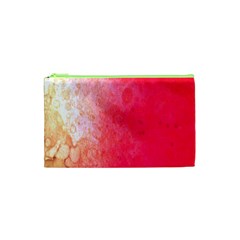 Abstract Red And Gold Ink Blot Gradient Cosmetic Bag (xs) by Amaryn4rt