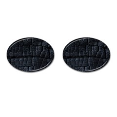 Black Burnt Wood Texture Cufflinks (oval) by Amaryn4rt