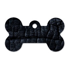 Black Burnt Wood Texture Dog Tag Bone (one Side) by Amaryn4rt