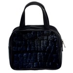 Black Burnt Wood Texture Classic Handbags (2 Sides) Front