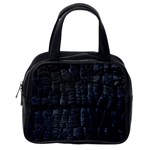 Black Burnt Wood Texture Classic Handbags (2 Sides) Back