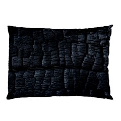 Black Burnt Wood Texture Pillow Case by Amaryn4rt