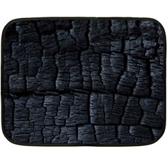 Black Burnt Wood Texture Fleece Blanket (mini) by Amaryn4rt