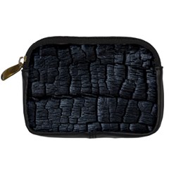 Black Burnt Wood Texture Digital Camera Cases by Amaryn4rt