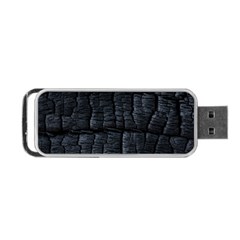 Black Burnt Wood Texture Portable Usb Flash (one Side) by Amaryn4rt