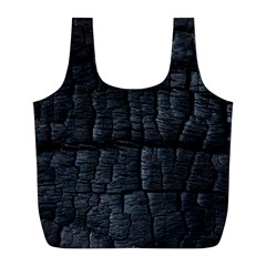 Black Burnt Wood Texture Full Print Recycle Bags (l)  by Amaryn4rt