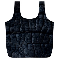 Black Burnt Wood Texture Full Print Recycle Bags (l)  by Amaryn4rt