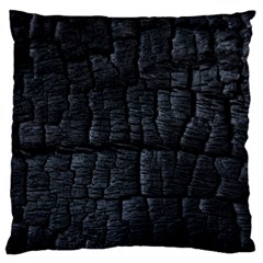 Black Burnt Wood Texture Large Flano Cushion Case (one Side) by Amaryn4rt