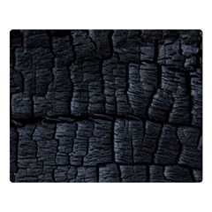 Black Burnt Wood Texture Double Sided Flano Blanket (large)  by Amaryn4rt