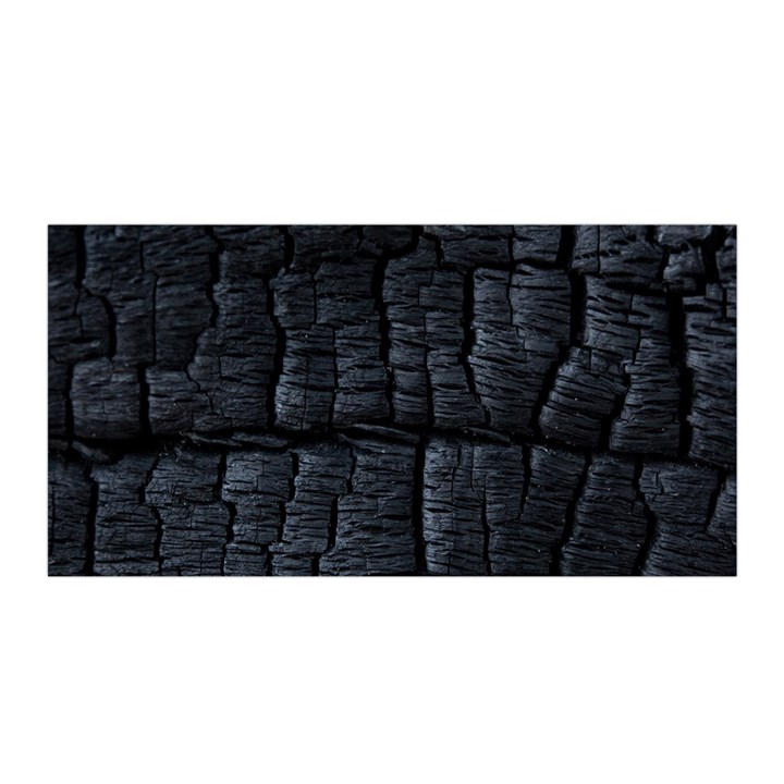 Black Burnt Wood Texture Satin Wrap