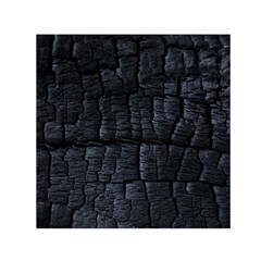 Black Burnt Wood Texture Small Satin Scarf (square) by Amaryn4rt